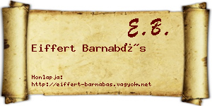 Eiffert Barnabás névjegykártya